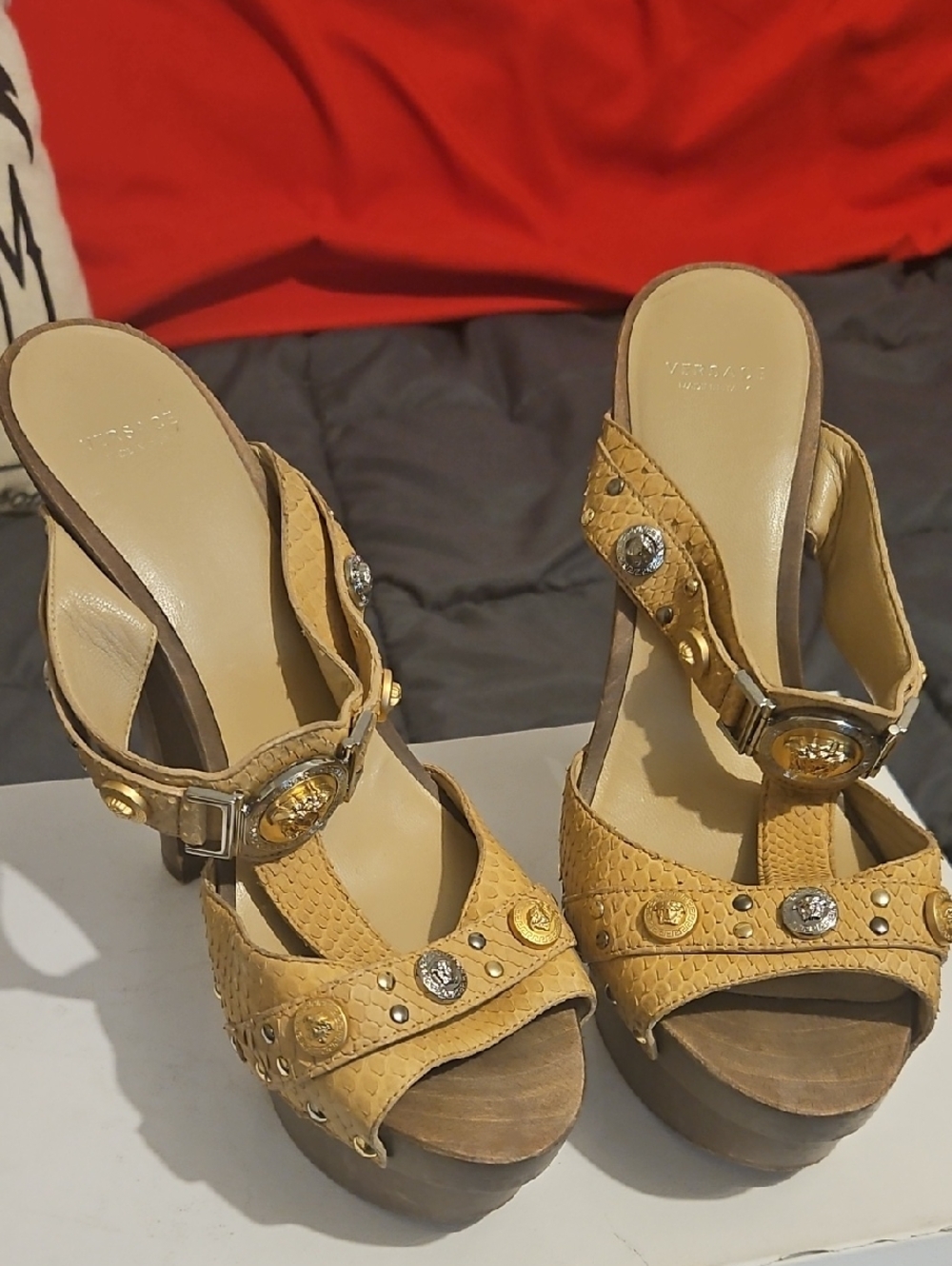 Versace Medusa Unique Clogs Mules Beige - Made In Italy